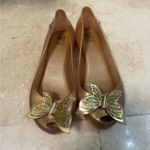 Melissa kids Metallic Butterfly Flats